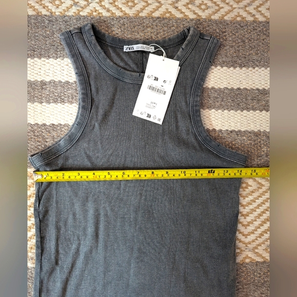 NWT Zara Washed Effect Ribbed Racer back Tank - size L - Picture 6 of 8